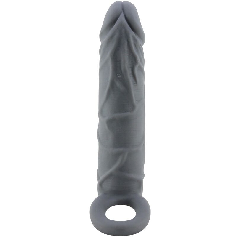 PRETTY LOVE - DARK GREY REALISTIC LEATHER PENIS SLEEVE