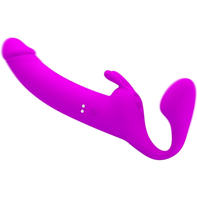 PRETTY LOVE - ZANINI DILDO STRAP-ON WITHOUT HARNESS 10 VIBRATIONS PURPLE