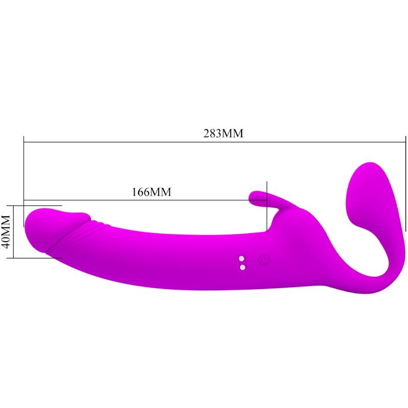 PRETTY LOVE - ZANINI DILDO STRAP-ON SIN ARNÉS 10 VIBRACIONES MORADO