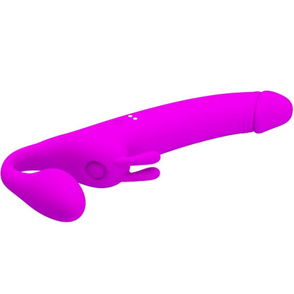 PRETTY LOVE - ZANINI DILDO STRAP-ON WITHOUT HARNESS 10 VIBRATIONS PURPLE