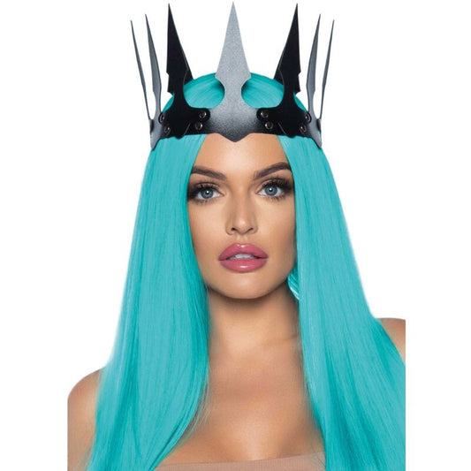 LEG AVENUE - MALEFICENT LEATHER CROWN WITH BLACK STUDS