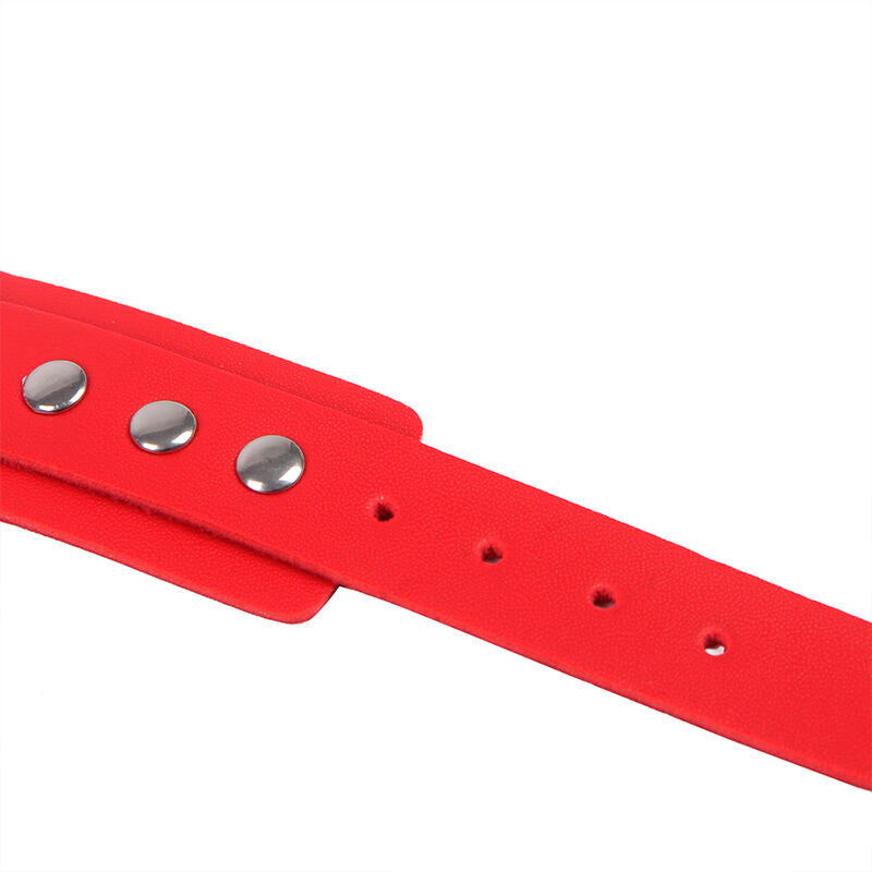 SUBBLIME - 953706 RED BONDAGE BELT HANDCUFFS ONE SIZE
