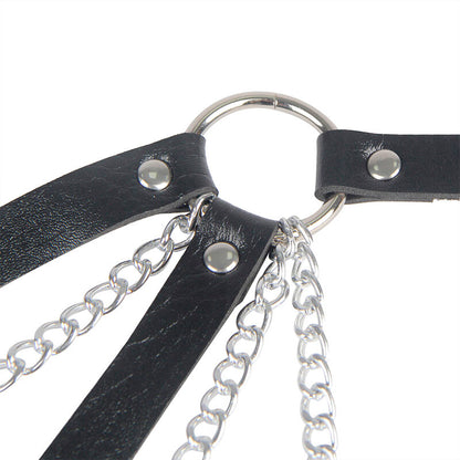 SUBBLIME - 953713 PUNK BONDAGE BELT BLACK METAL BUCKLE ONE SIZE
