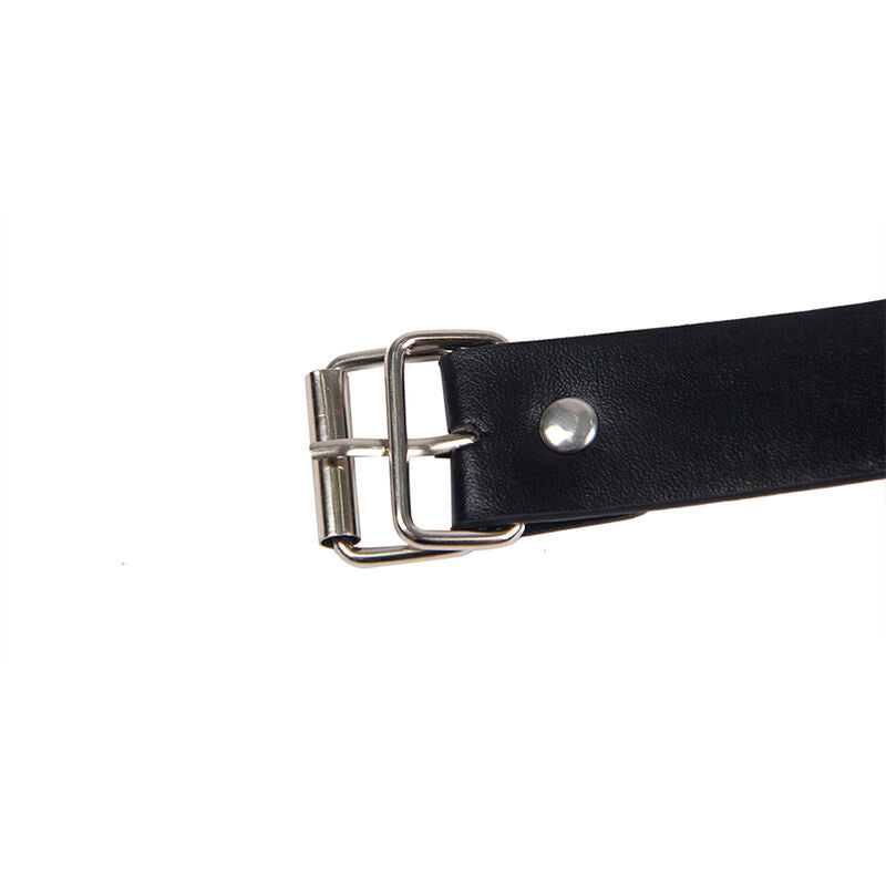 SUBBLIME - 953720 Black Leather Bondage Chest Clamps with Strap, One Size