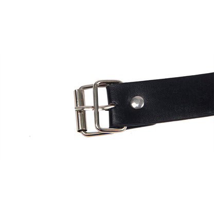 SUBBLIME - 953720 Black Leather Bondage Chest Clamps with Strap, One Size
