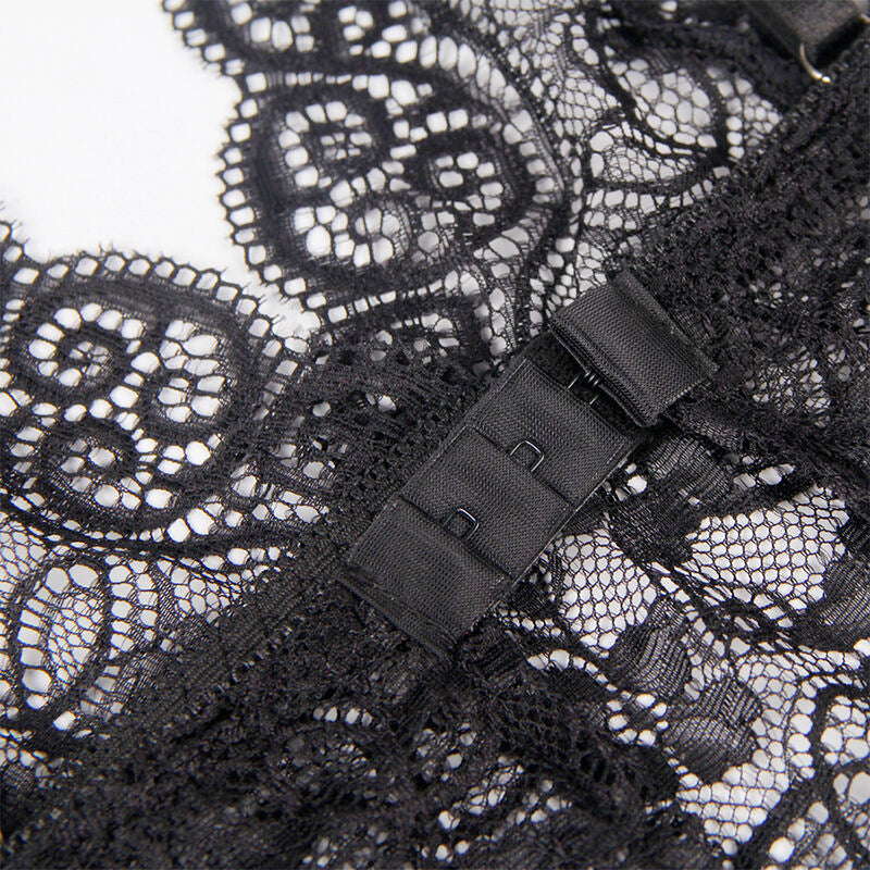 SUBBLIME - 953911 3 PIECE SET LACE AND SATIN BLACK S/M