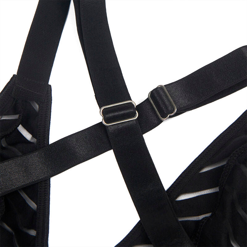 SUBBLIME - 954147 BLACK BODYSUIT WITH GARTER S/M