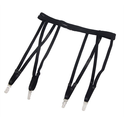 SUBBLIME - 954154 BODYSUIT WITH GARTER BELT BLACK L/XL