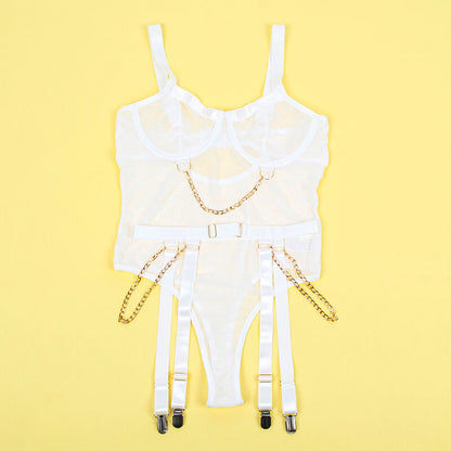 SUBBLIME - 954284 BODY CON CADENAS + LIGUEROS BLANCO S/M