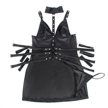 SUBBLIME - 954413 BLACK LEATHER BONDAGE BODY L/XL