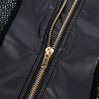 SUBBLIME - 954451 SEXY BLACK LEATHER MESH DRESS L/XL