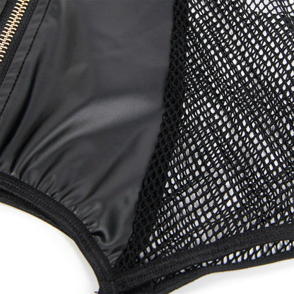 SUBBLIME - 954451 SEXY BLACK LEATHER MESH DRESS L/XL