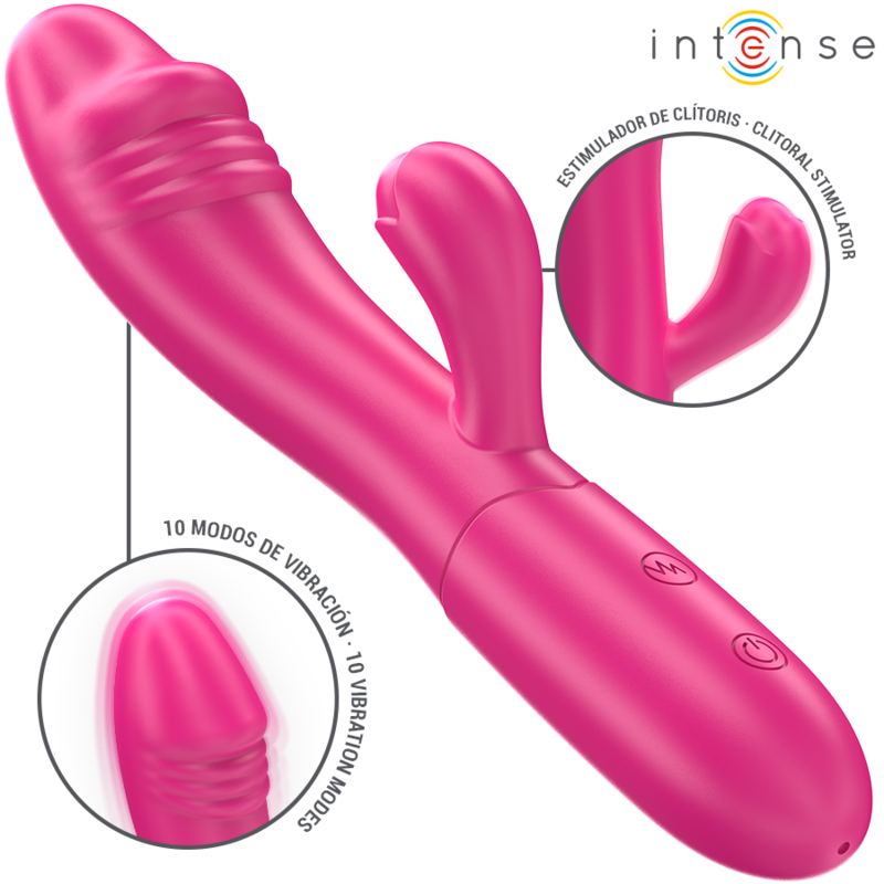 INTENSE - IVY FLEXIBLE VIBRATOR 10 VIBRATIONS WITH STIMULATING PINK TONGUE