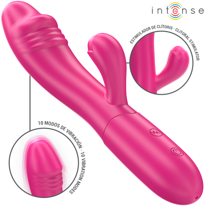 INTENSE - IVY FLEXIBLE VIBRATOR 10 VIBRATIONS WITH STIMULATING PINK TONGUE