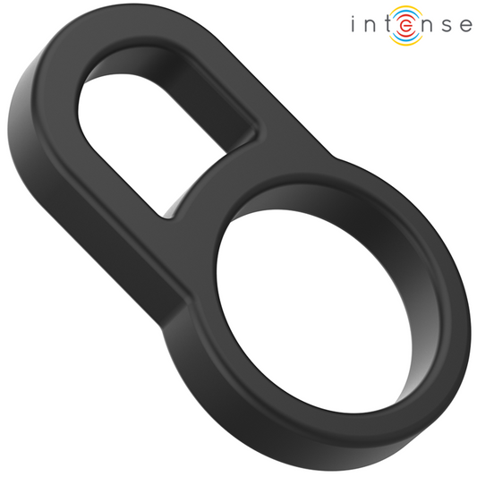 Intense - Anell doble Bobby per al penis de silicona negra