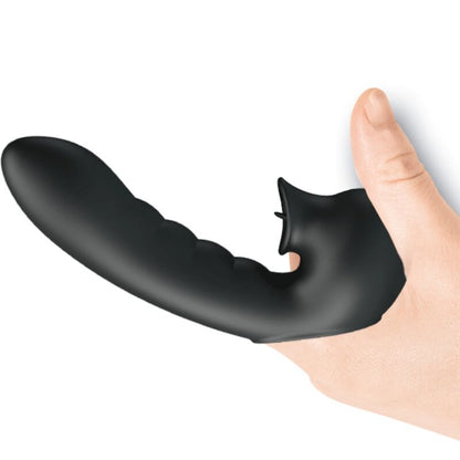 PRETTY LOVE - HOBGOBLIN VIBRATING FINGER SLEEVE 12 VIBRATIONS + CLITORAL STIMULATOR BLACK