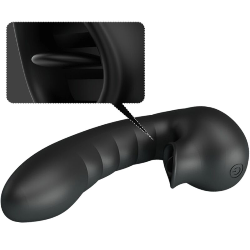 PRETTY LOVE - HOBGOBLIN VIBRATING FINGER SLEEVE 12 VIBRATIONS + CLITORAL STIMULATOR BLACK