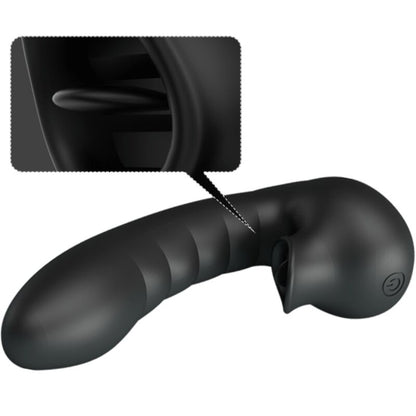 PRETTY LOVE - HOBGOBLIN VIBRATING FINGER SLEEVE 12 VIBRATIONS + CLITORAL STIMULATOR BLACK