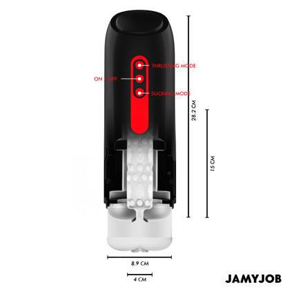 JAMYJOB - PHANTOM MASTURBADOR VAGINA AUTOMÁTICO 5 MODOS SUCCIONADOR Y EMPUJE