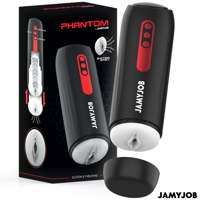 JAMYJOB - PHANTOM MASTURBADOR VAGINA AUTOMÁTICO 5 MODOS SUCCIONADOR Y EMPUJE