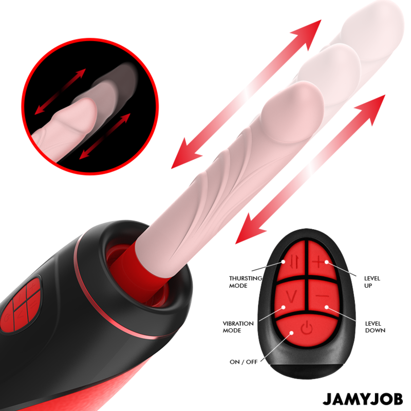 JamyJob - Masturbador automàtic de Pyston amb consolador de control remot