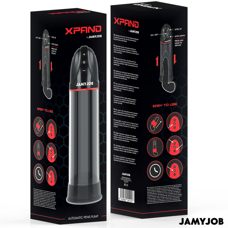 JAMYJOB - XPAND BOMBA AUTOMÁTICA 3 NIVELES DE SUCCIONADOR GRIS