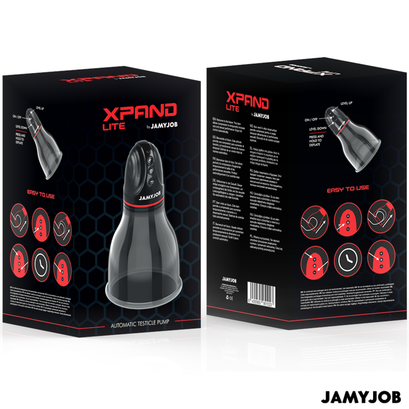 JAMYJOB - XPAND LITE BOMBA AUTOMTICA DE TESTÍCULOS 3 NIVELES DE SUCCIONADOR GRIS
