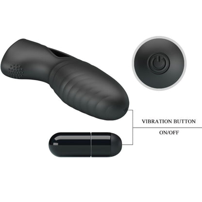 PRETTY LOVE - ALAN BLACK SILICONE FINGER VIBRATOR