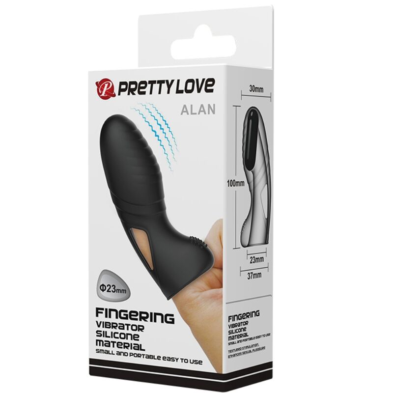 PRETTY LOVE - ALAN BLACK SILICONE FINGER VIBRATOR