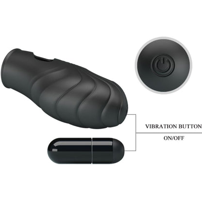PRETTY LOVE - LICH BLACK SILICONE FINGER VIBRATOR