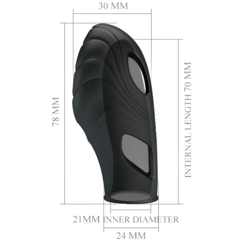 PRETTY LOVE - LICH BLACK SILICONE FINGER VIBRATOR