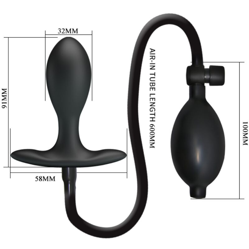 PRETTY LOVE - BLACK INFLATABLE ANAL PLUG