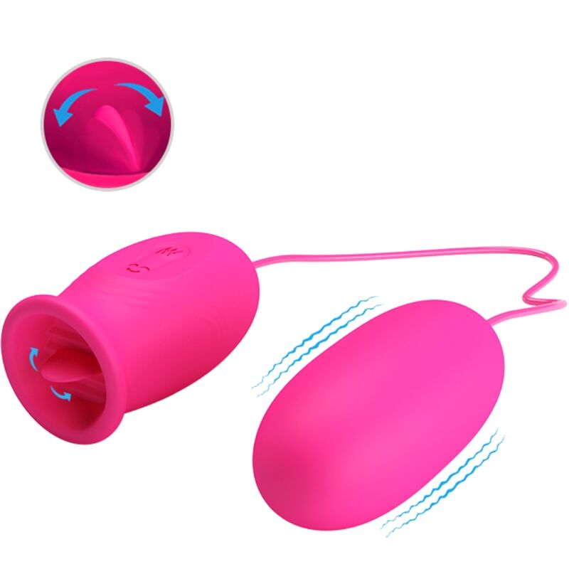 PRETTY LOVE - DAISY VIBRATING EGG + PINK CLITORAL STIMULATING TONGUE