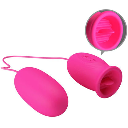 PRETTY LOVE - DAISY VIBRATING EGG + PINK CLITORAL STIMULATING TONGUE