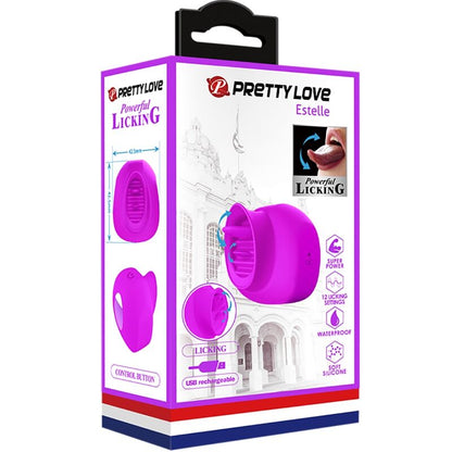 PRETTY LOVE - ESTELLE CLITORAL STIMULATING TONGUE 12 VIBRATIONS PURPLE