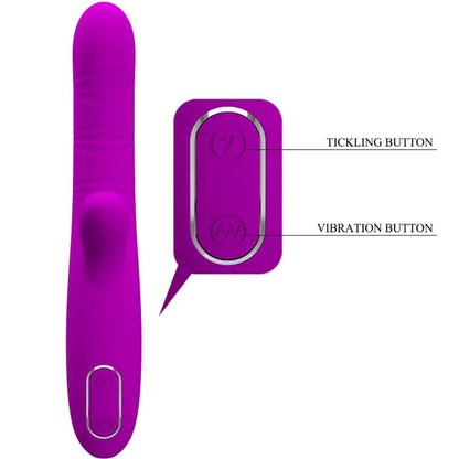 PRETTY LOVE - ANGELIQUE MULTIFUNCTION VIBRATOR + CLITORAL STIMULATOR PURPLE