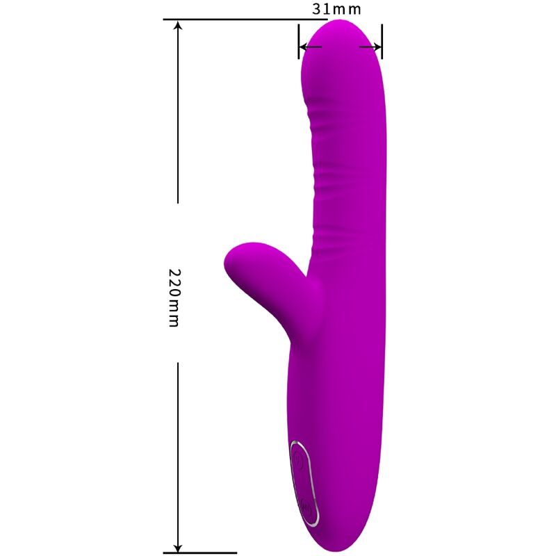 PRETTY LOVE - ANGELIQUE MULTIFUNCTION VIBRATOR + CLITORAL STIMULATOR PURPLE