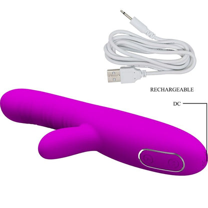 PRETTY LOVE - ANGELIQUE MULTIFUNCTION VIBRATOR + CLITORAL STIMULATOR PURPLE