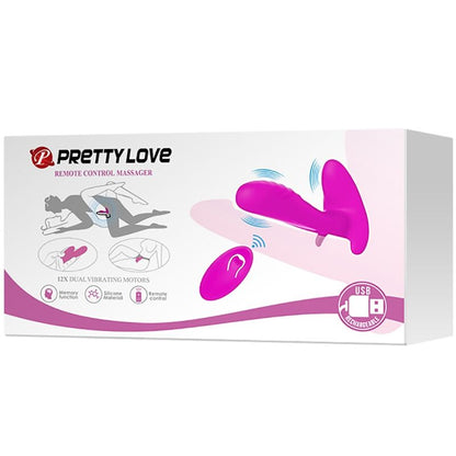 PRETTY LOVE - MASSAGER &amp; VIBRATOR 12 VIBRATIONS REMOTE CONTROL PURPLE