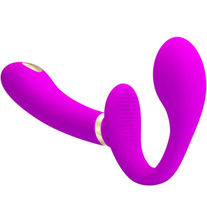 PRETTY LOVE - THUNDERBIRD DOUBLE STRAP-ON VIBRATOR WITH REMOTE CONTROL - PURPLE