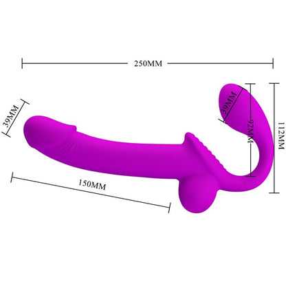 PRETTY LOVE - KELPIE DOUBLE PURPLE STRAP-ON STIMULATOR