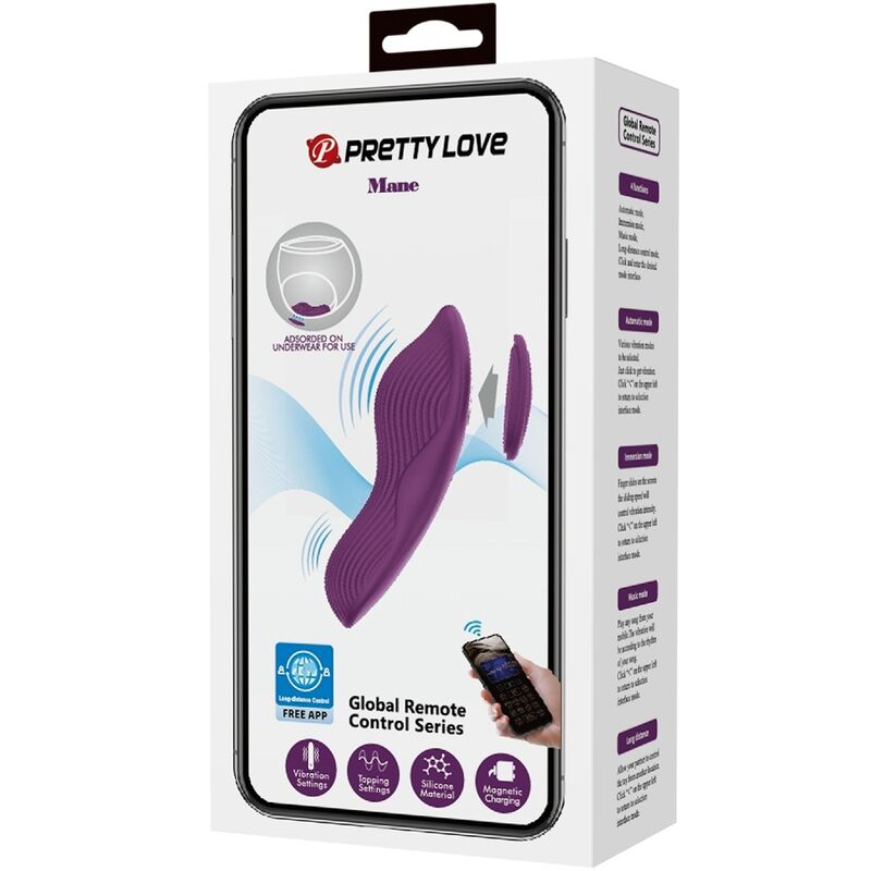 PRETTY LOVE - LAY-ON CLITORAL MASSAGER WITH 10 VIBRATIONS AND REMOTE CONTROL - PURPLE