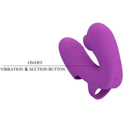 PRETTY LOVE - ATHENA FINGER VIBRATOR WITH CLITORAL STIMULATOR PURPLE