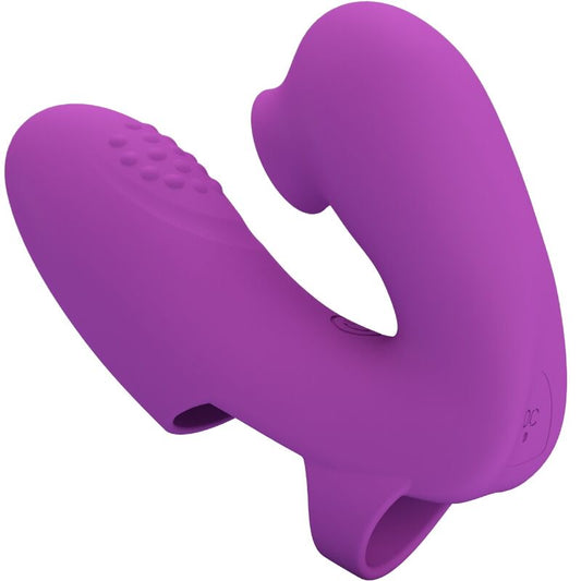 PRETTY LOVE - ATHENA FINGER VIBRATOR WITH CLITORAL STIMULATOR PURPLE