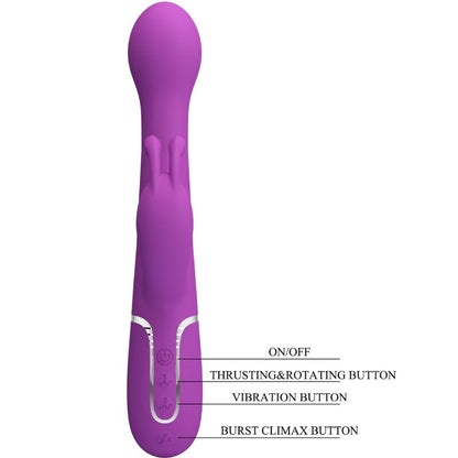 PRETTY LOVE - DEJON 3-IN-1 MULTIFUNCTION RABBIT VIBRATOR PURPLE