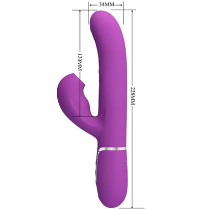 PRETTY LOVE - PERLITA 3-IN-1 MULTIFUNCTION RABBIT VIBRATOR PURPLE
