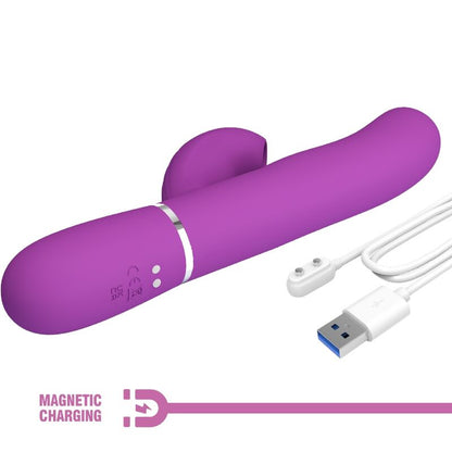 PRETTY LOVE - PERLITA 3-IN-1 MULTIFUNCTION RABBIT VIBRATOR PURPLE