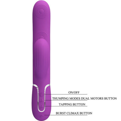 PRETTY LOVE - PERLITA 3-IN-1 MULTIFUNCTION RABBIT VIBRATOR PURPLE