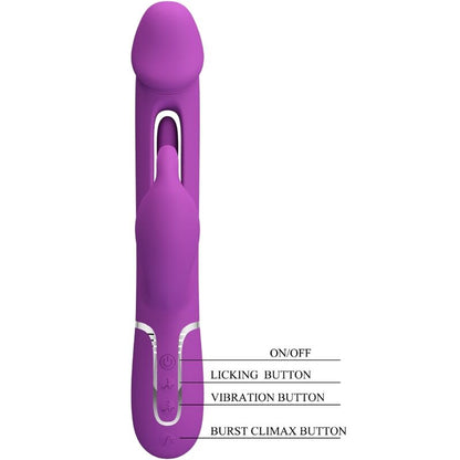 PRETTY LOVE - KAMPAS 3-IN-1 MULTIFUNCTION RABBIT VIBRATOR PURPLE