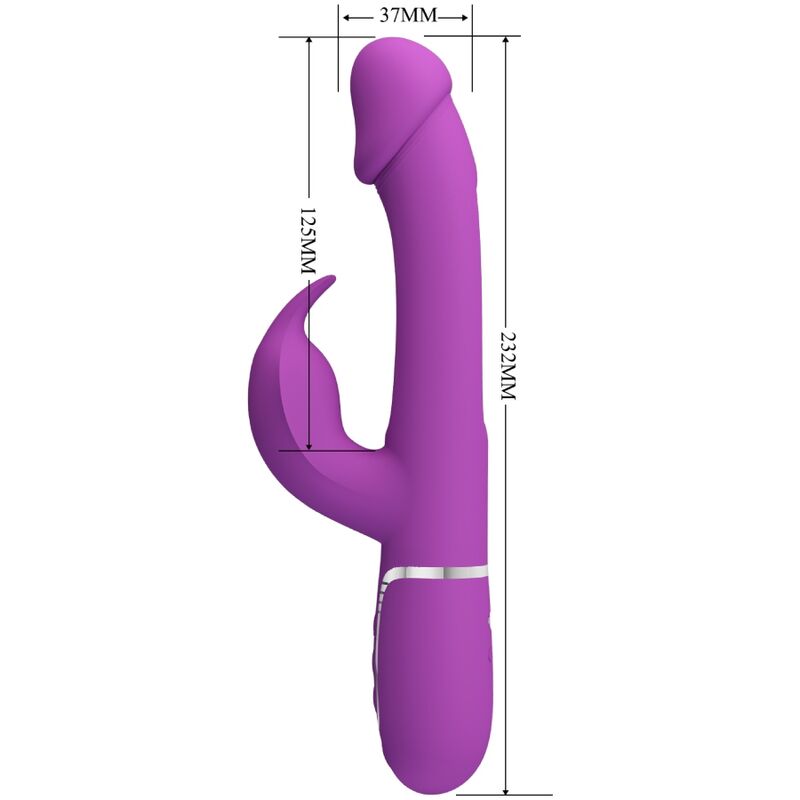 PRETTY LOVE - KAMPAS 3-IN-1 MULTIFUNCTION RABBIT VIBRATOR PURPLE